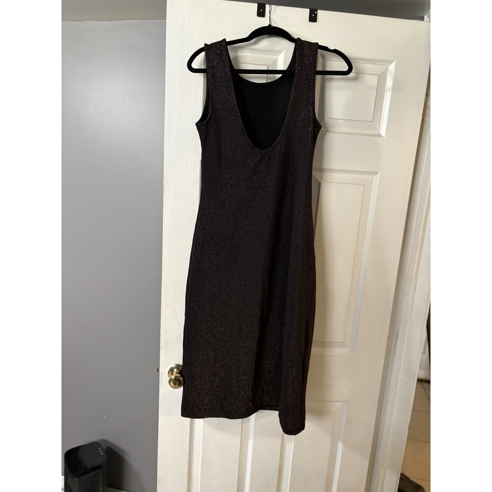 New Gap Womens Black Metallic Shinny Dress Size Small Sleeveless NWT - Picture 2 of 8